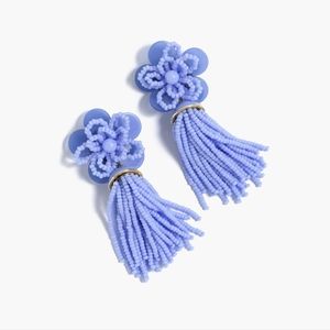 J Crew beaded tassel flower earrings